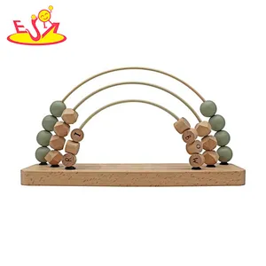 Hot Sale Educational Beads Counting Wooden Rainbow Abacus Toy For Kids W12A058